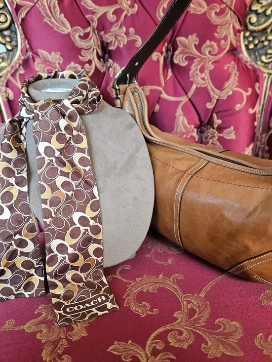 Coach Soho Leather Small Hobo Bag (Style #9464) Scarf included - Picture 6 of 16